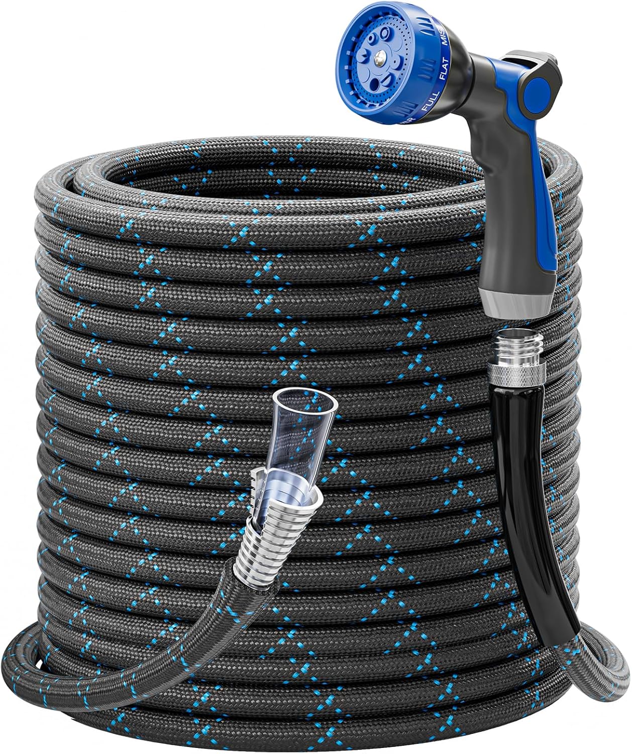 stainless steel garden hose sprayer Non-Expanding & Lightweight Stainless Steel Hose with 8 Pattern Spray