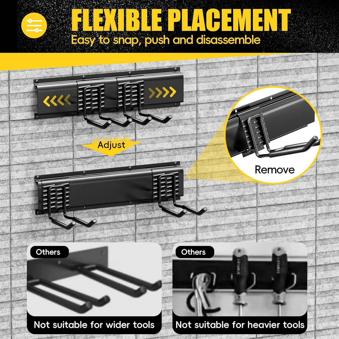 Garage Storages Tool Organizers, Wall Mount Garden Sturdy Rack 48 Inches