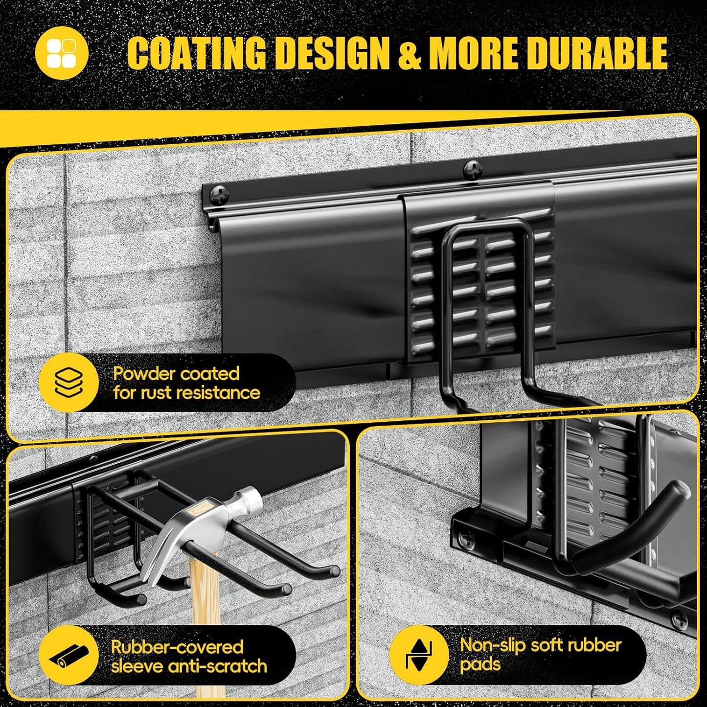 Garage Storages Tool Organizers, Wall Mount Garden Sturdy Rack 48 Inches