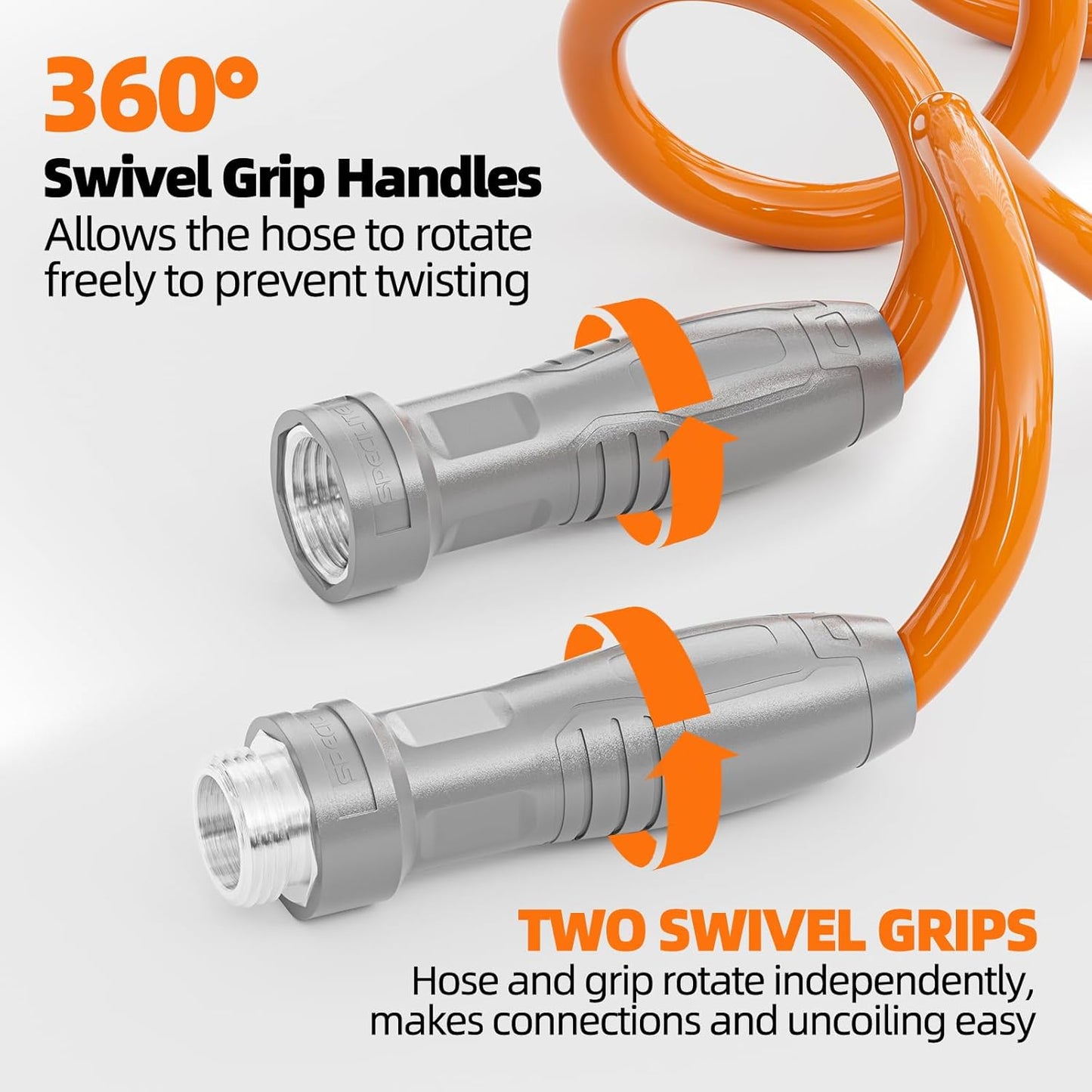3/8” Lightweight Coil Garden Hose, EVA Flexible Curly Water Pipes with Nozzle, 50/75/100 Ft