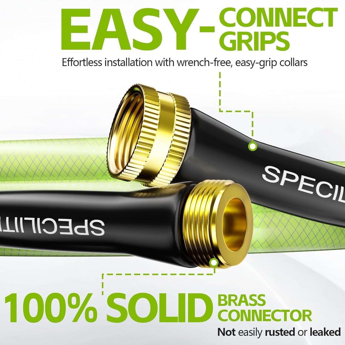 1/2 In Flexible Garden Water Hose , Heavy Duty, Lightweight and Leak-Proof,25/50/75/100 Ft