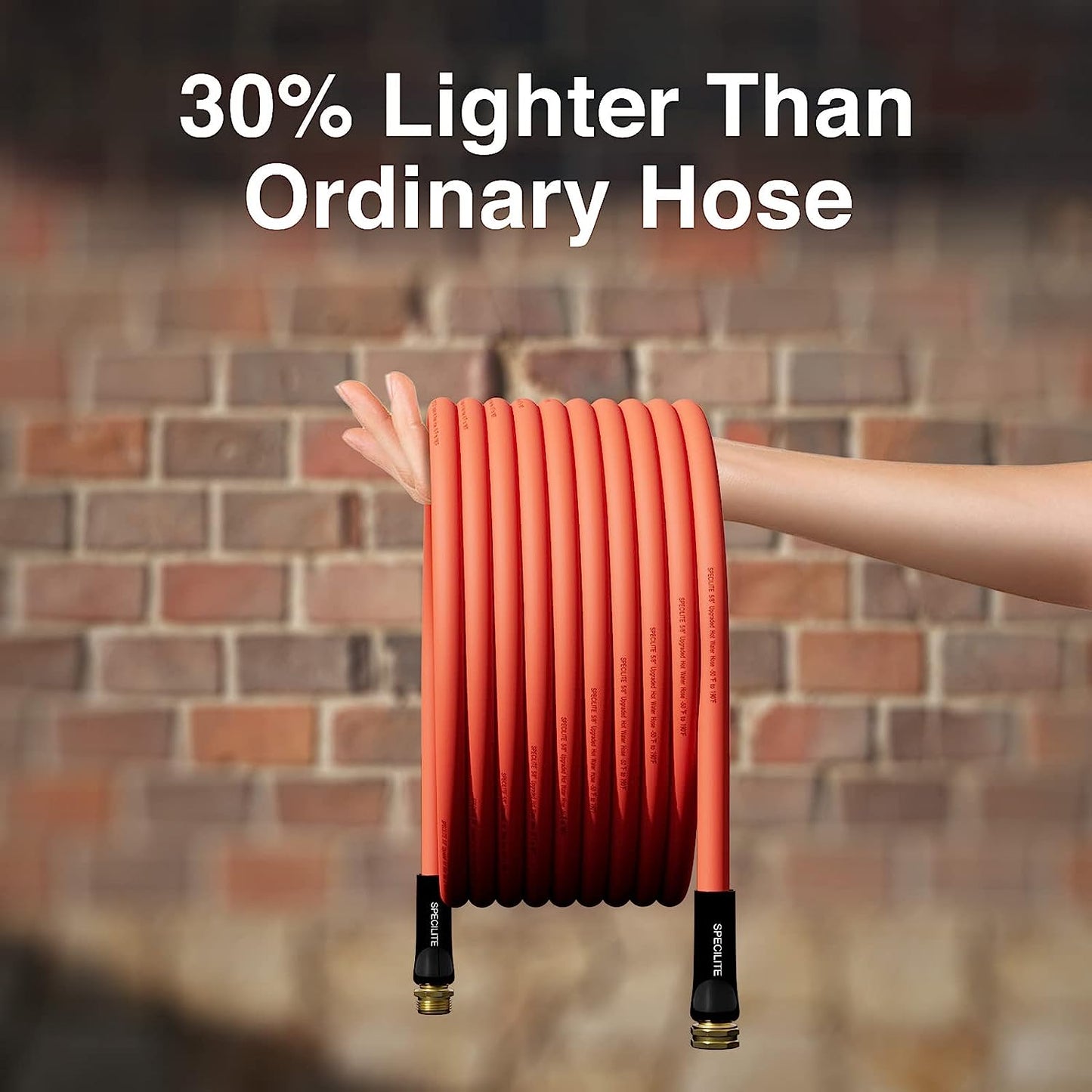 5/8" Hot/Cold Rubber Garden Water Hose, Flexible & Lightweight, 25/50/75/100/200 Ft