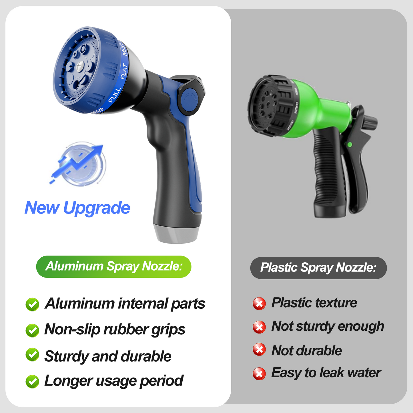 3/8" 304 Stainless Steel Garden Hose Metal with Nozzle, 25/50/75/100/125/150/175/200 Ft