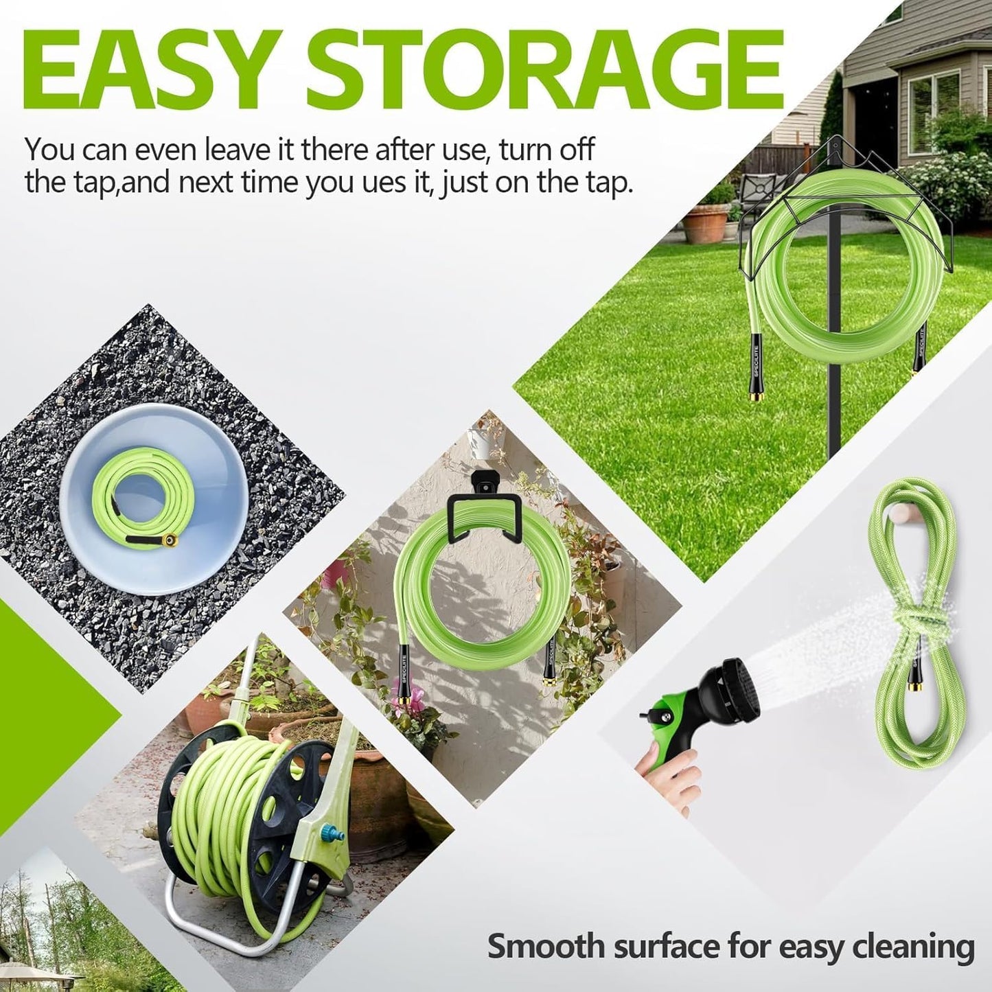 1/2 In Flexible Garden Water Hose , Heavy Duty, Lightweight and Leak-Proof,25/50/75/100 Ft
