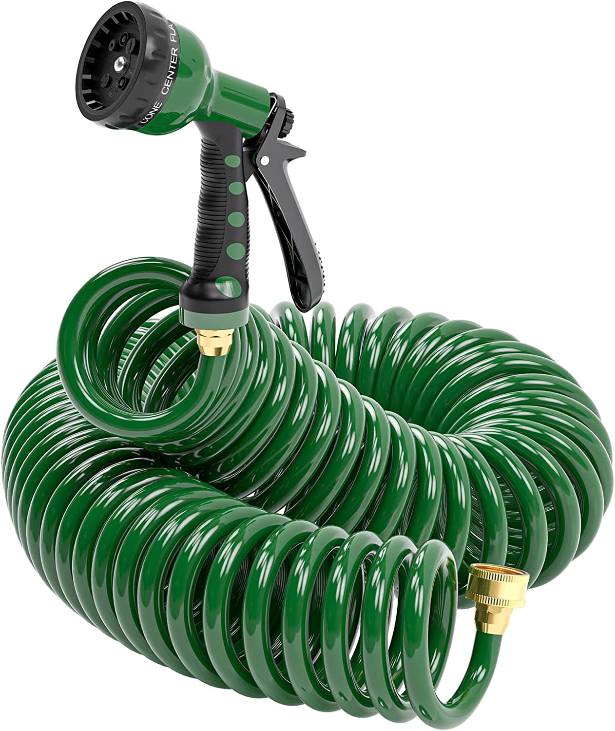 Garden Hose 50 FT× 3/8”, EVA Flexible Coiled Water Hose