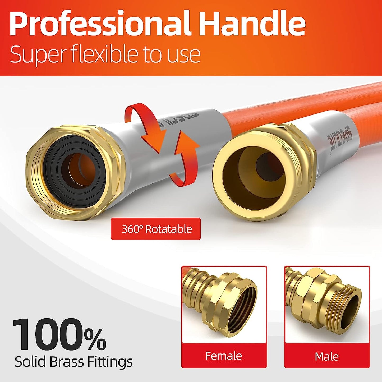 100 ft Kink-less Hybrid Rubber Garden Hose