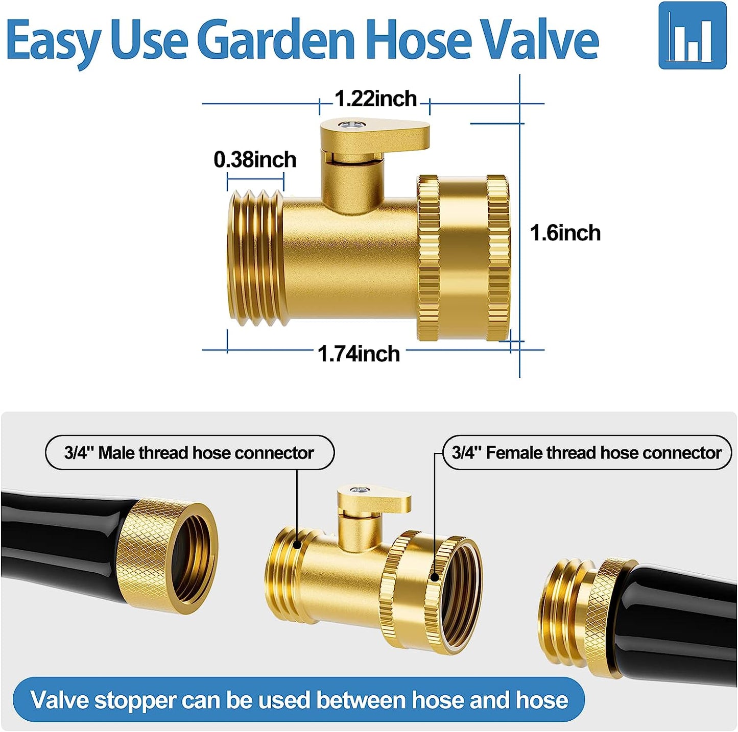 50 FT Garden Hose, 304 Stainless Steel Metal Heavy Duty Flexible Water Hose