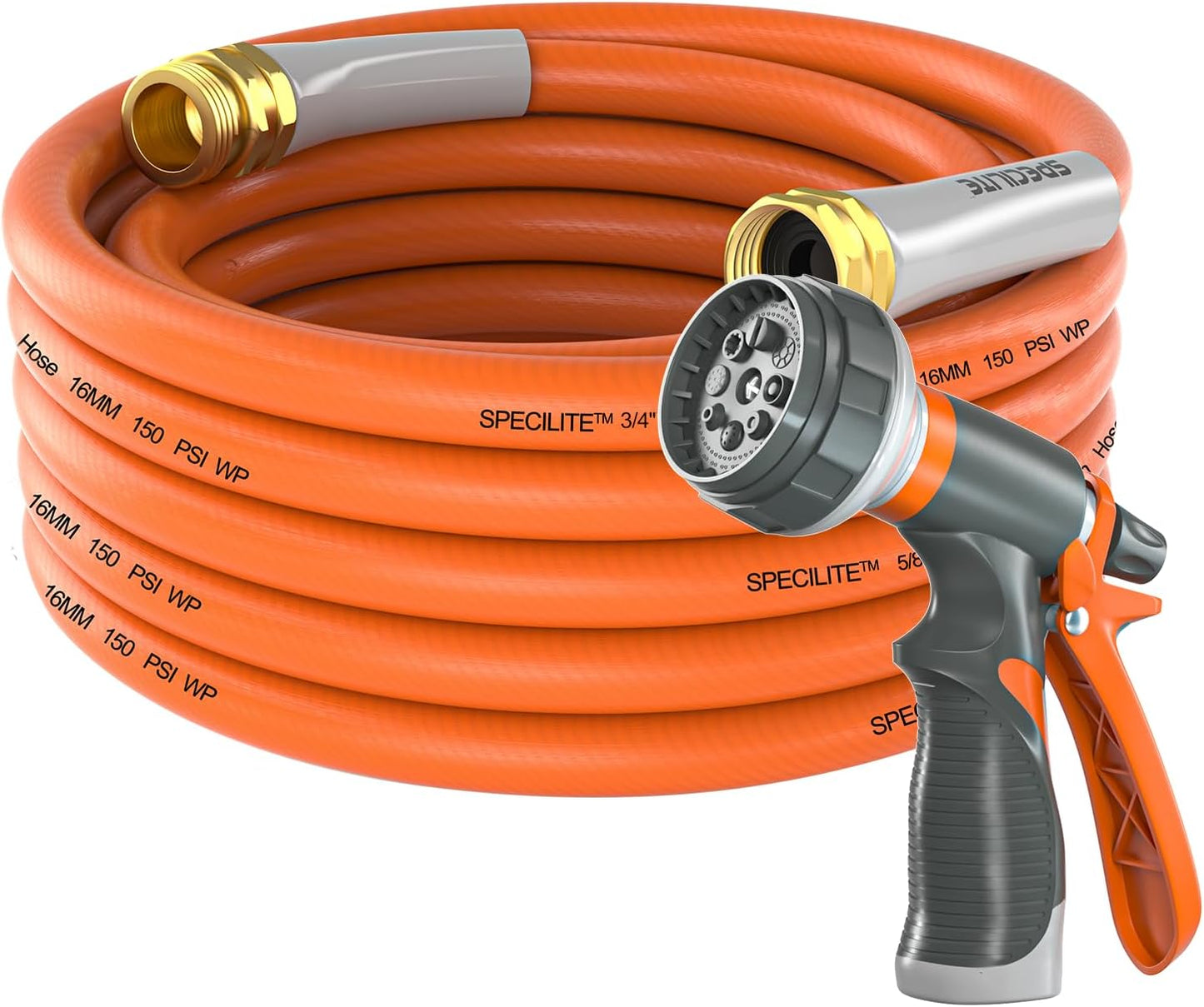 3/4" Garden Water Hose, Heavy Duty & Kink-less, Flexible & Lightweight, 50/75/100/150/200Ft