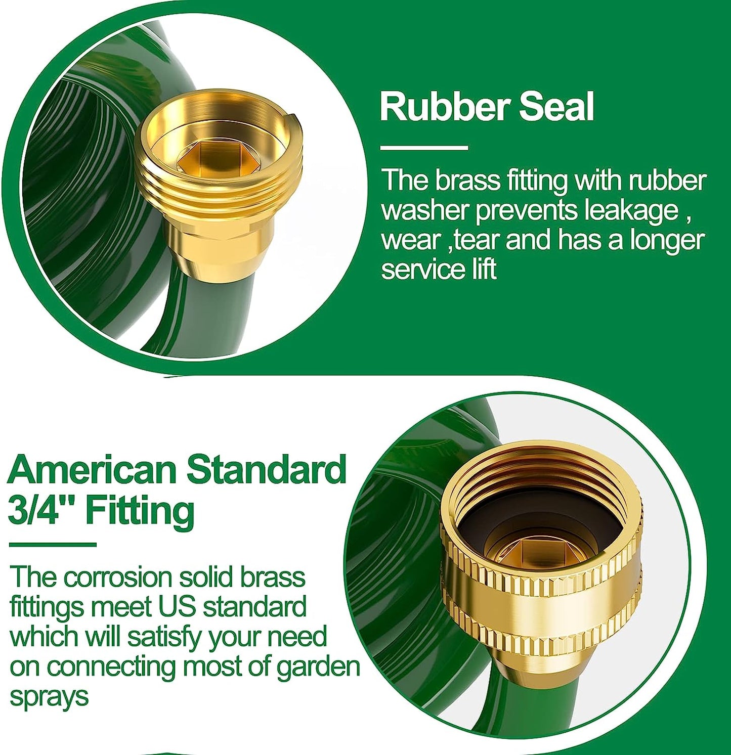Garden Hose 50 FT× 3/8”, EVA Flexible Coiled Water Hose