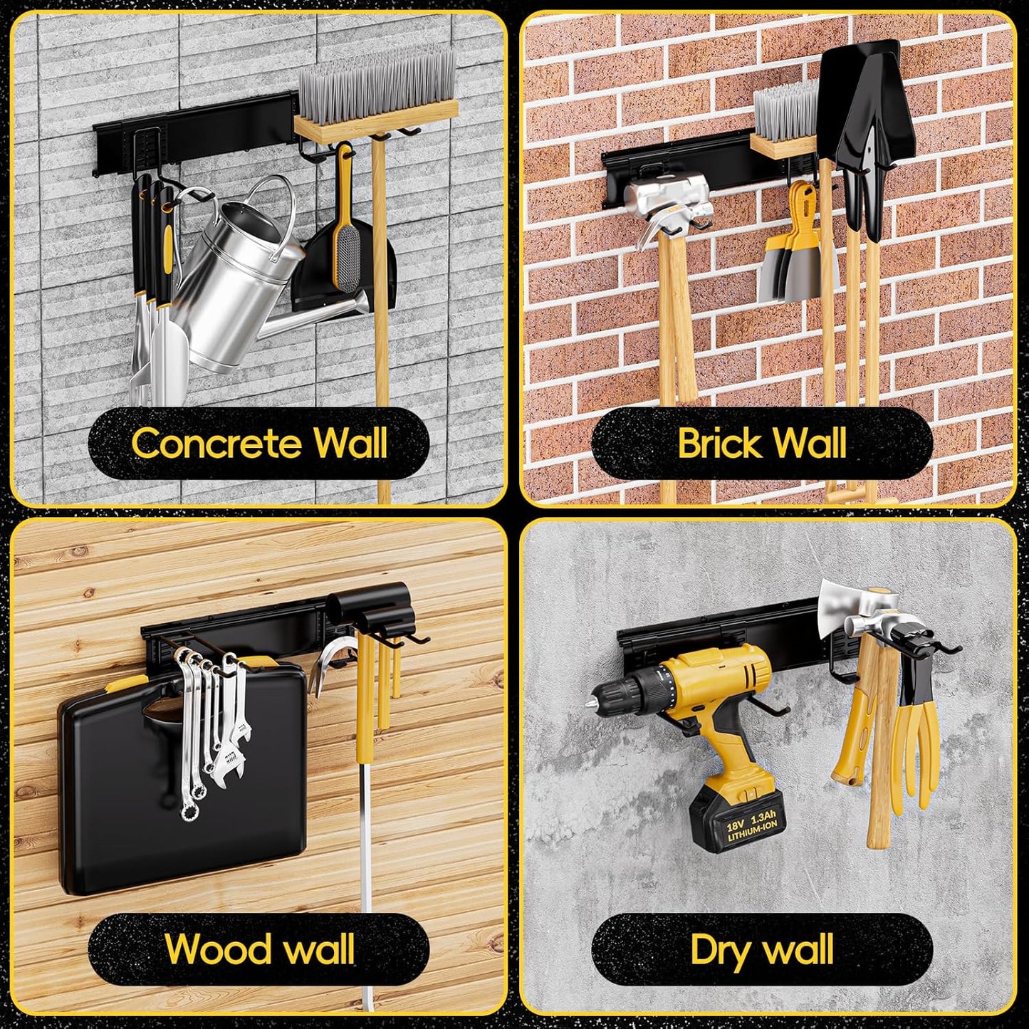 Garage Storages Tool Organizers, Wall Mount Garden Sturdy Rack 48 Inches