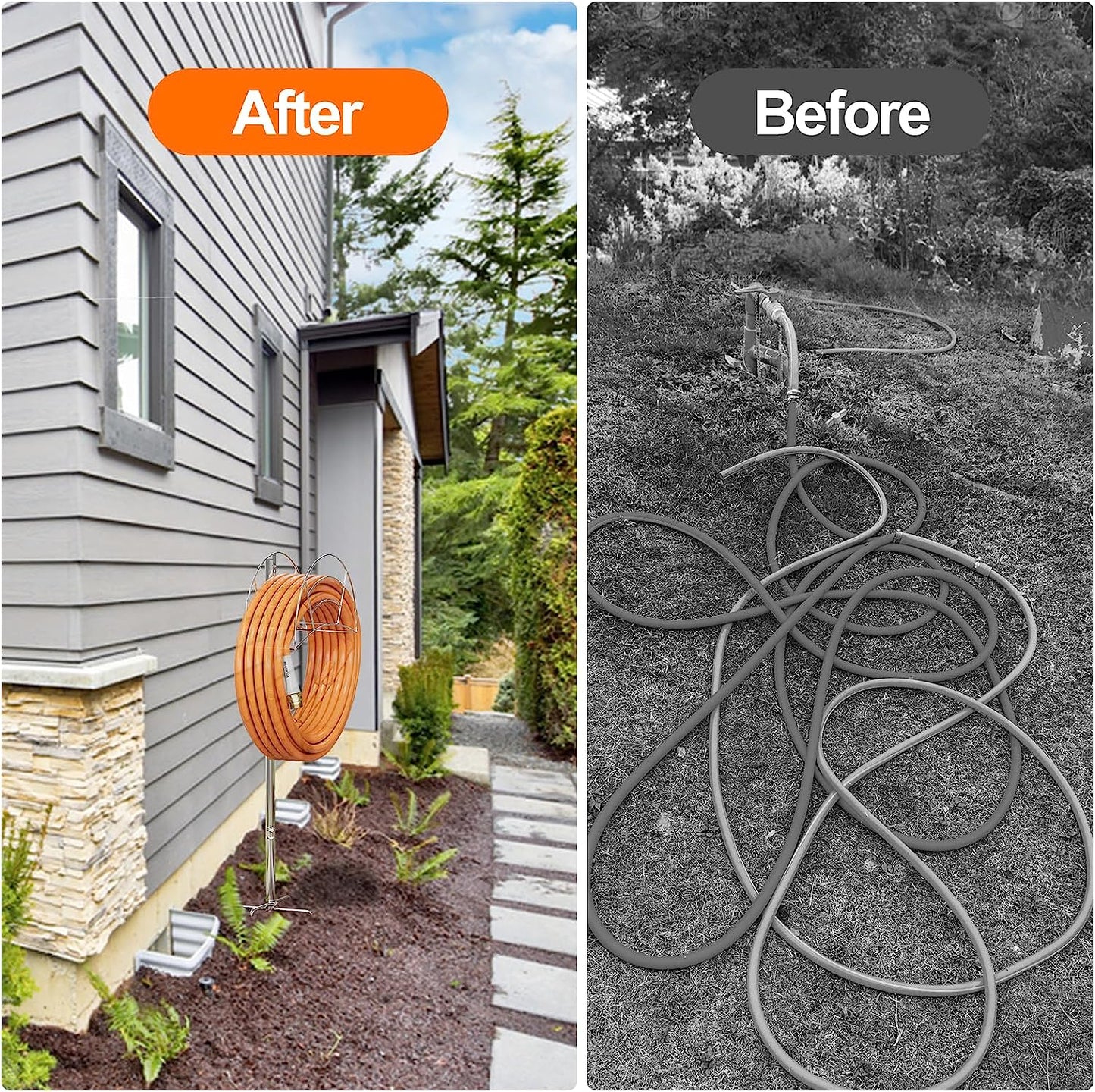 Stainless Steel Metal Garden Hose Rack