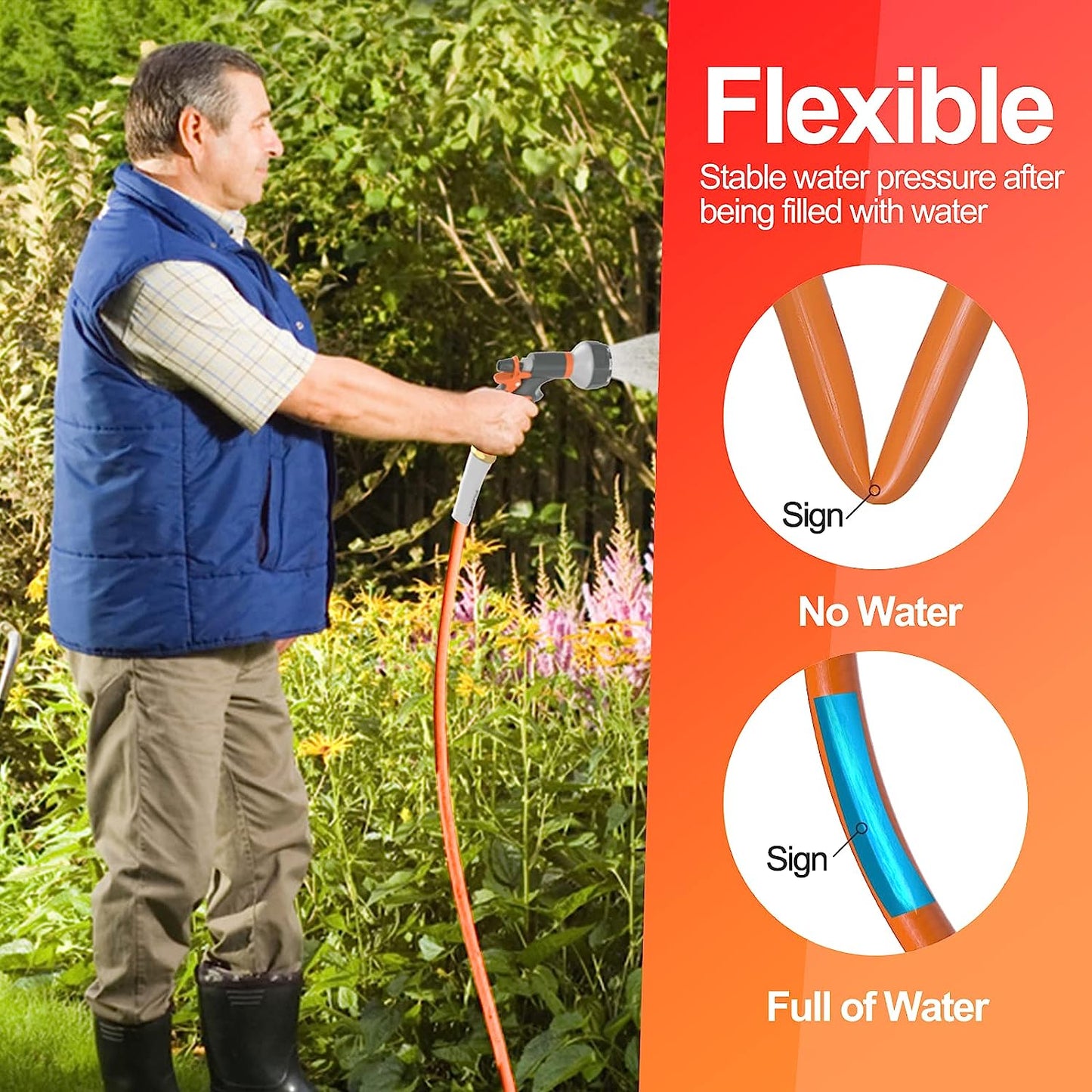100 ft Kink-less Hybrid Rubber Garden Hose