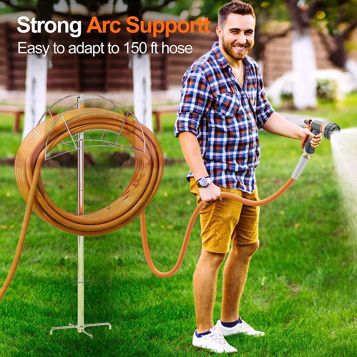 Stainless Steel Metal Garden Hose Rack