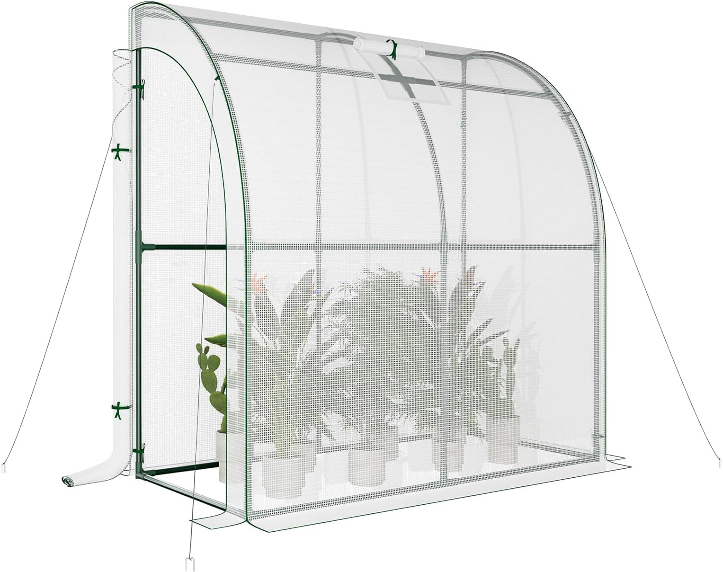 79” x 40” x 83” Lean to Greenhouse for Outdoors, Portable Walk-in Plant Green House Kit