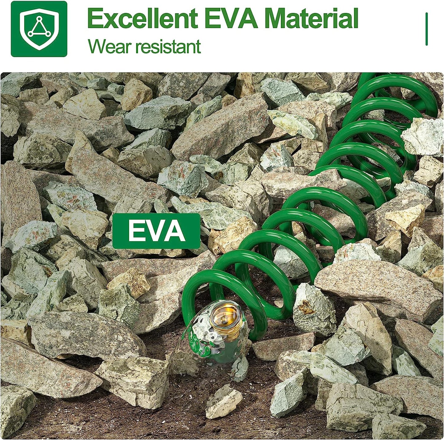 Garden Hose 50 FT× 3/8”, EVA Flexible Coiled Water Hose