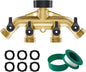 4 Way Brass Garden Hose Splitter,  Hose Connector 3/4 Inch, with 6 Rubber Washers and 1 Tape