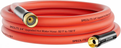 3/4" Hot/Cold Short Leader Garden Water Hose With 3/4" Brass Fittings, -50℉-190℉, Flexible & Lightweight, 5/10/15 Ft