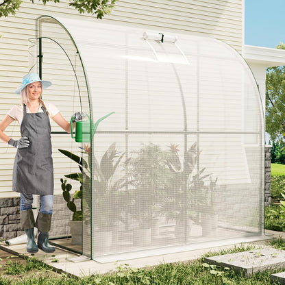 79” x 40” x 83” Lean to Greenhouse for Outdoors, Portable Walk-in Plant Green House Kit