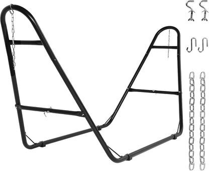 Duble Heavy Duty Steel Hammock Stand Only, 550 Pound Capacity, Portable, Easy Assembly, Adjustable for Indoor, Yard, Caping, or Outdoor, Patio LBS