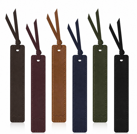 HOLADREAM 6 Pcs Leather Bookmark with Tassel