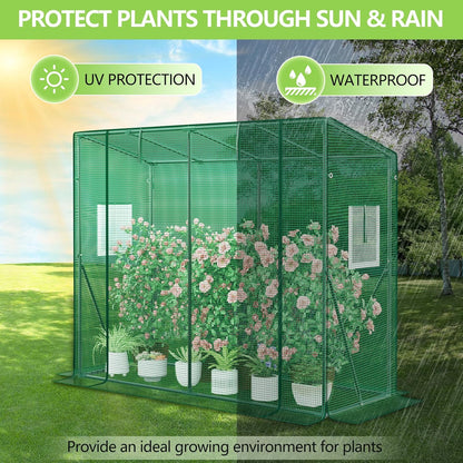 Plastic Portable Walk-in Greenhouse for Outdoor, Large Capacity Design, 79.5"L x 30.5"W x 66.9"H