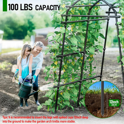 Garden Arch Trellis 88.58" Extra Tall for Climbing Plants Outdoor