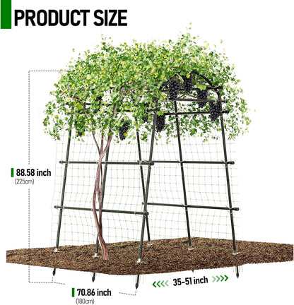 Garden Arch Trellis 88.58" Extra Tall for Climbing Plants Outdoor