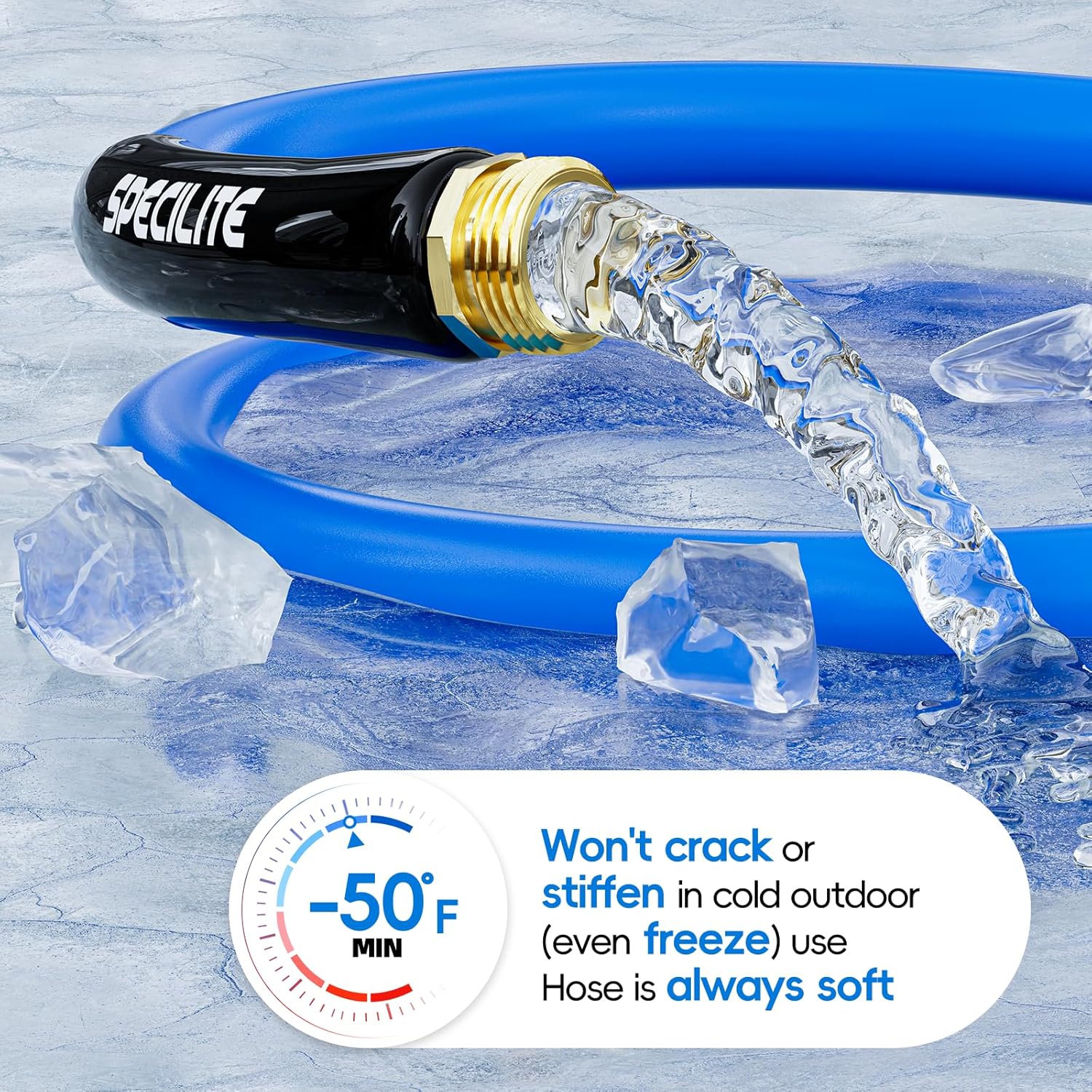5/8 in Hot/Cold Garden Water Hose , -50℉ To 190℉, Heavy Duty, Flexible, 25/50/75/100 Ft
