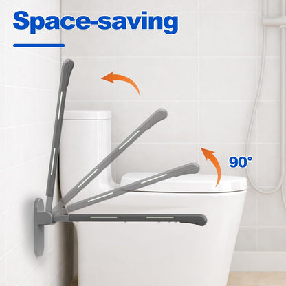 SPECILITE Toilet Grab Bar - 445lb Heavy Duty Support, Waterproof & Non-Slip Safety Rail for Bathroom, Wall-Mounted Flip-Up Handrail with Night Glow Strips, for Seniors, Elderly, Handicap & Pregnant