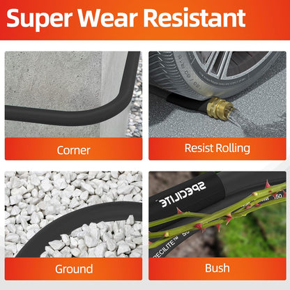 5/8 in Black Garden Hose Heavy Duty, Flexible and Lightweight, 25/50/75/150/200 Ft