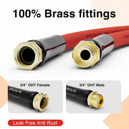 5/8" Hot/Cold Short Leader Garden Water Hose, -50℉-190℉, Flexible & Lightweight，5/10/15 Ft