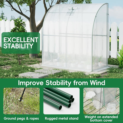 79” x 40” x 83” Lean to Greenhouse for Outdoors, Portable Walk-in Plant Green House Kit