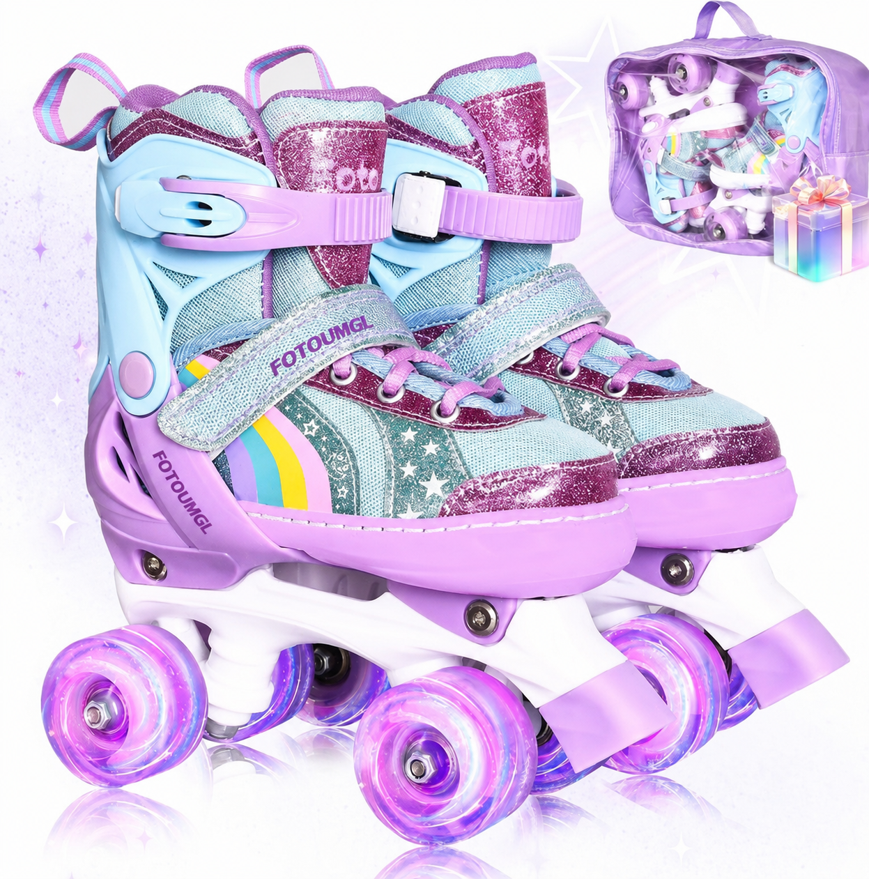 FOTOUMGL Rainbow Toddler Roller Skates