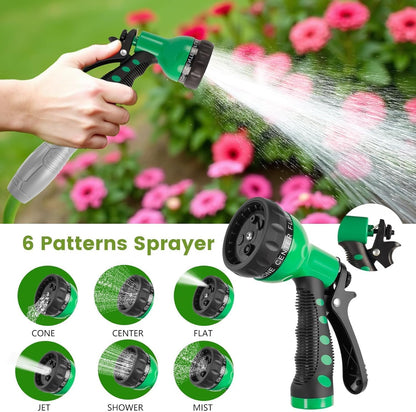 SPECILITE 1/2” Polyurethane Coil Garden Hose 50 FT, PU Flexible Recoil Water Hoses with 6-Pattern Spray Nozzle