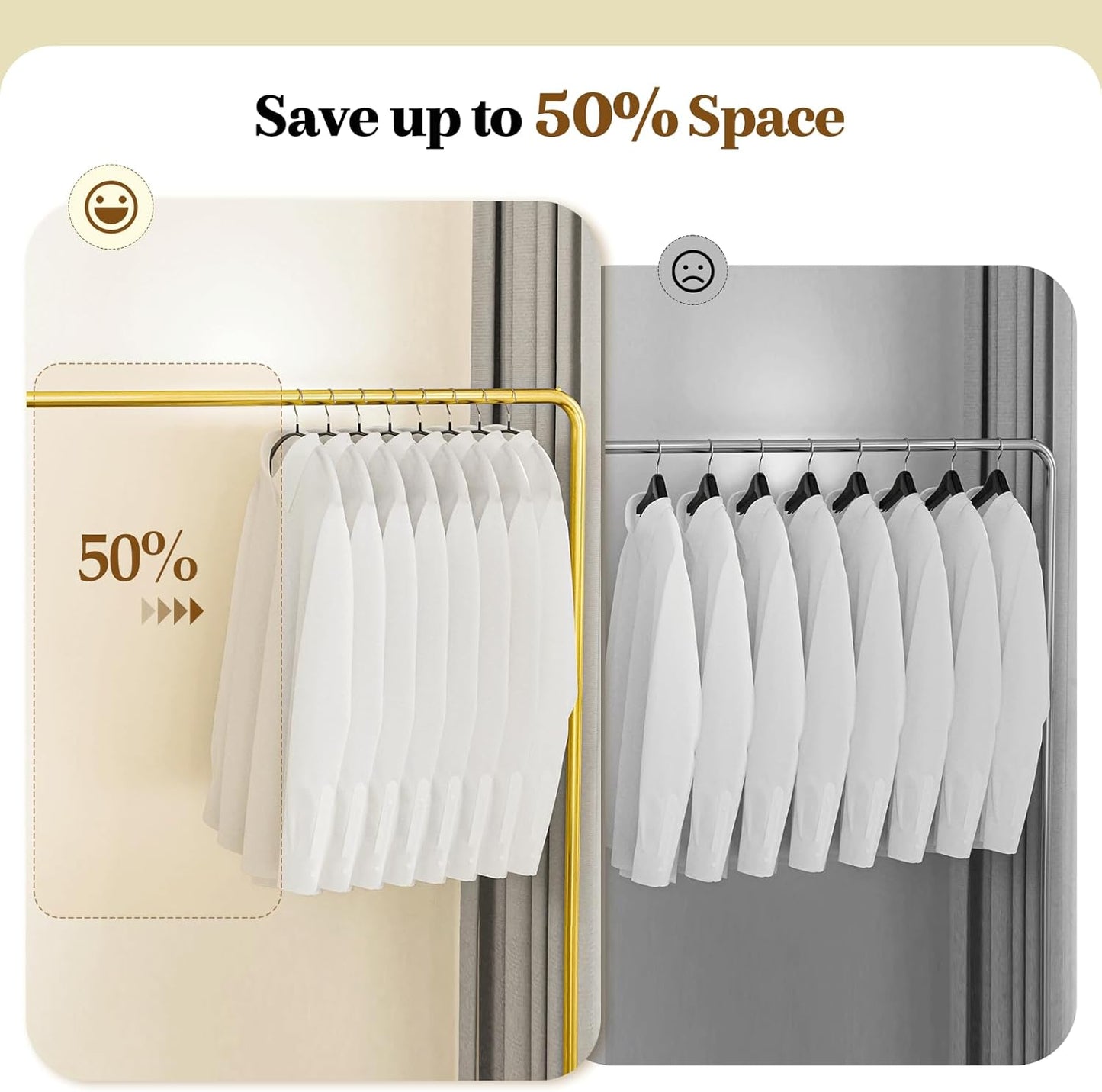 Heavy Duty Metal Suit Hangers 20 Pack, Non-Slip PVC Coating, No Shoulder Bumps, Space Saving Clothes Hangers for Sweaters, Coat, Shirts, Skirt, Jackets, Black