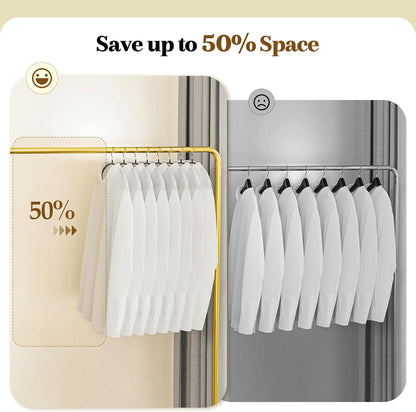 Heavy Duty Metal Suit Hangers 20 Pack, Non-Slip PVC Coating, No Shoulder Bumps, Space Saving Clothes Hangers for Sweaters, Coat, Shirts, Skirt, Jackets, Black