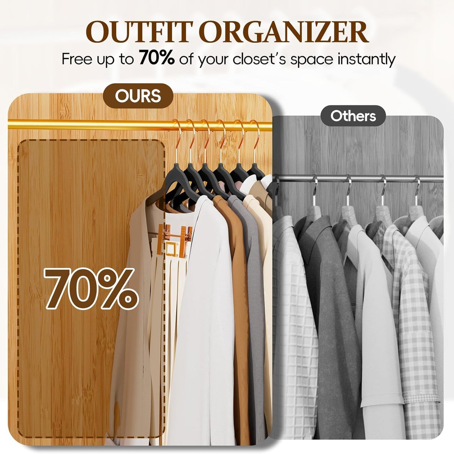 Velvet Hangers with Adjustable Clips 25 Pack, Space Saving, Non-Slip Slim Felt Clothes Hangers for Pants, Skirts, Dress, Suits, Heavy Duty Rose Gold Metal Hanger with 360° Swivel Hook
