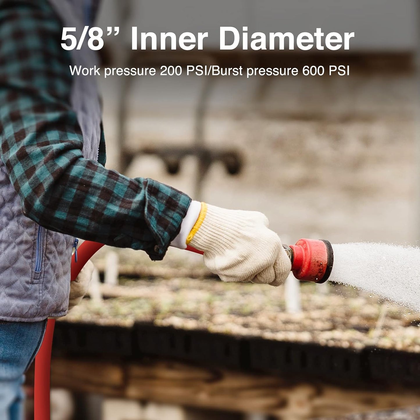 5/8" Hot/Cold Short Leader Garden Water Hose, -50℉-190℉, Flexible & Lightweight，5/10/15 Ft