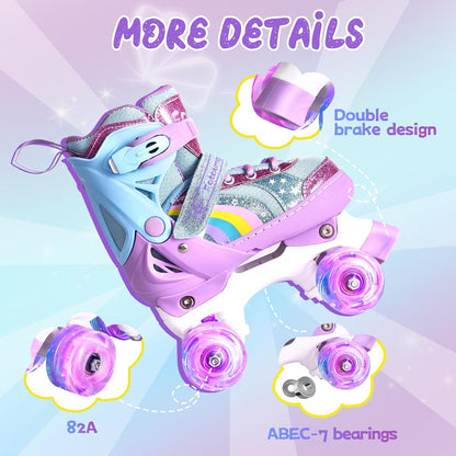 FOTOUMGL Rainbow Toddler Roller Skates