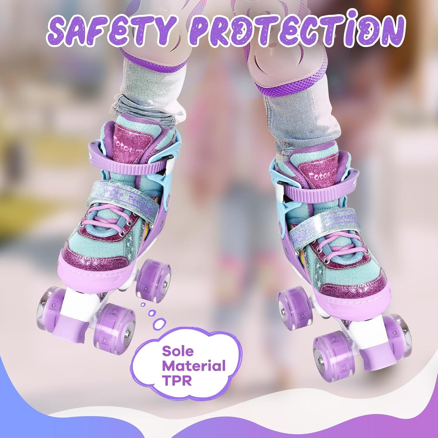 FOTOUMGL Rainbow Toddler Roller Skates
