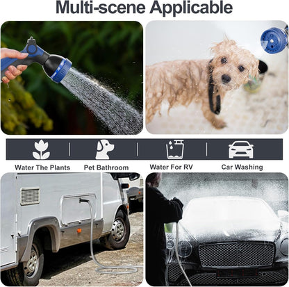 1/2" 304 Stainless Steel Garden Hose with Heavy Duty Metal Nozzle, Flexible, Never Kink & Tangle, Puncture Resistant