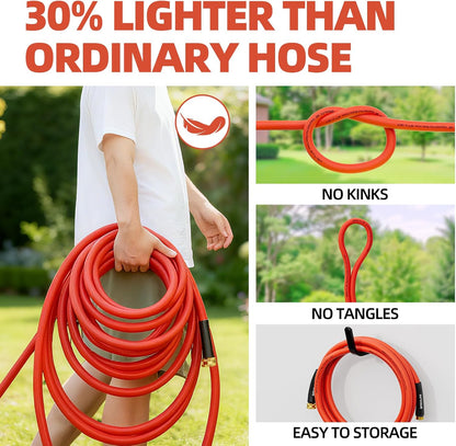 3/4" Hot/Cold Short Leader Garden Water Hose With 3/4" Brass Fittings, -50℉-190℉, Flexible & Lightweight, 5/10/15 Ft