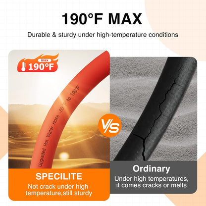 5/8" Hot/Cold Short Leader Garden Water Hose, -50℉-190℉, Flexible & Lightweight，5/10/15 Ft