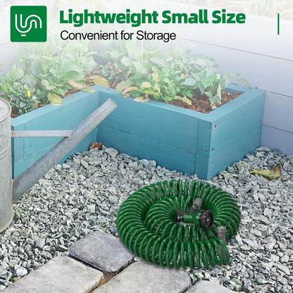 mini coil garden hose with sprayer 3/8” Lightweight Coil Garden Hose, EVA Flexible Curly Water Pipes with – SPECILITE丨Gardening丨Water Hose