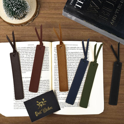 HOLADREAM 6 Pcs Leather Bookmark with Tassel