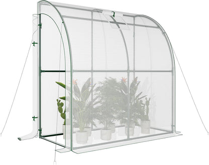 79” x 40” x 83” Lean to Greenhouse for Outdoors, Portable Walk-in Plant Green House Kit