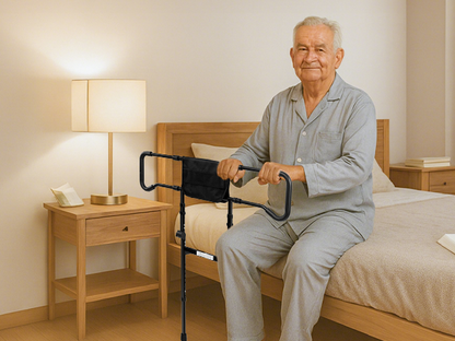SPECILITE Bed Rails for Elderly Adults Safety, Adjustable Bed Assist Rail for Seniors, Grab Bar Bed Handrails with Storage Pocket, Motion Sensor Light, Fits King, Queen, Full, Twin, Black