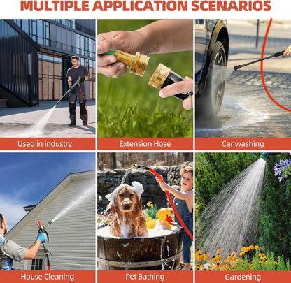 3/4" Hot/Cold Short Leader Garden Water Hose With 3/4" Brass Fittings, -50℉-190℉, Flexible & Lightweight, 5/10/15 Ft